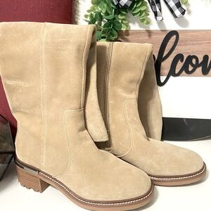 Vince Camuto Women's Natural Kensilie Over The Knee Riding Boot Size:6.5.